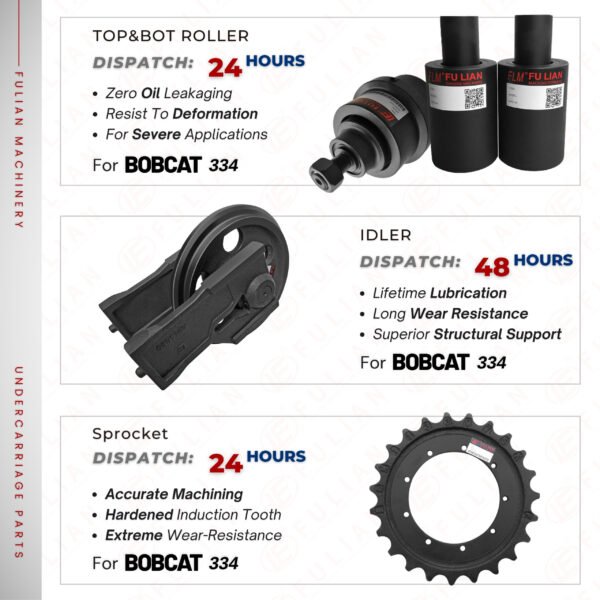 track roller idler sprocket for bobcat 334