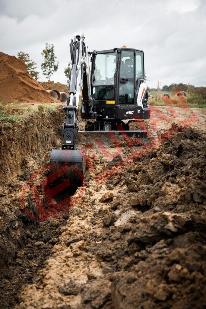 bobcat mini excavator red